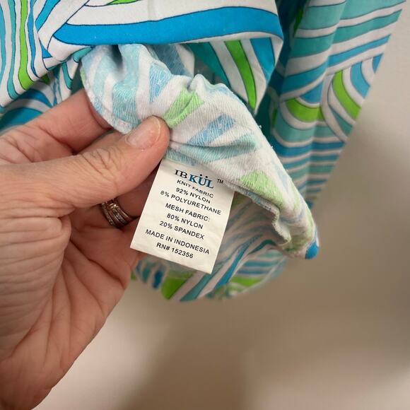 IBKUL Icifil Vented Mesh Long Sleeve Colorful Quarter Zip Sun Shirt UPF 50 - Picture 3 of 4